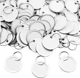120 PCS Metal Rim Key Tags 1.22 Inches Round Paper Tags with Split Rings Double-Sided Writable Round Key Tags