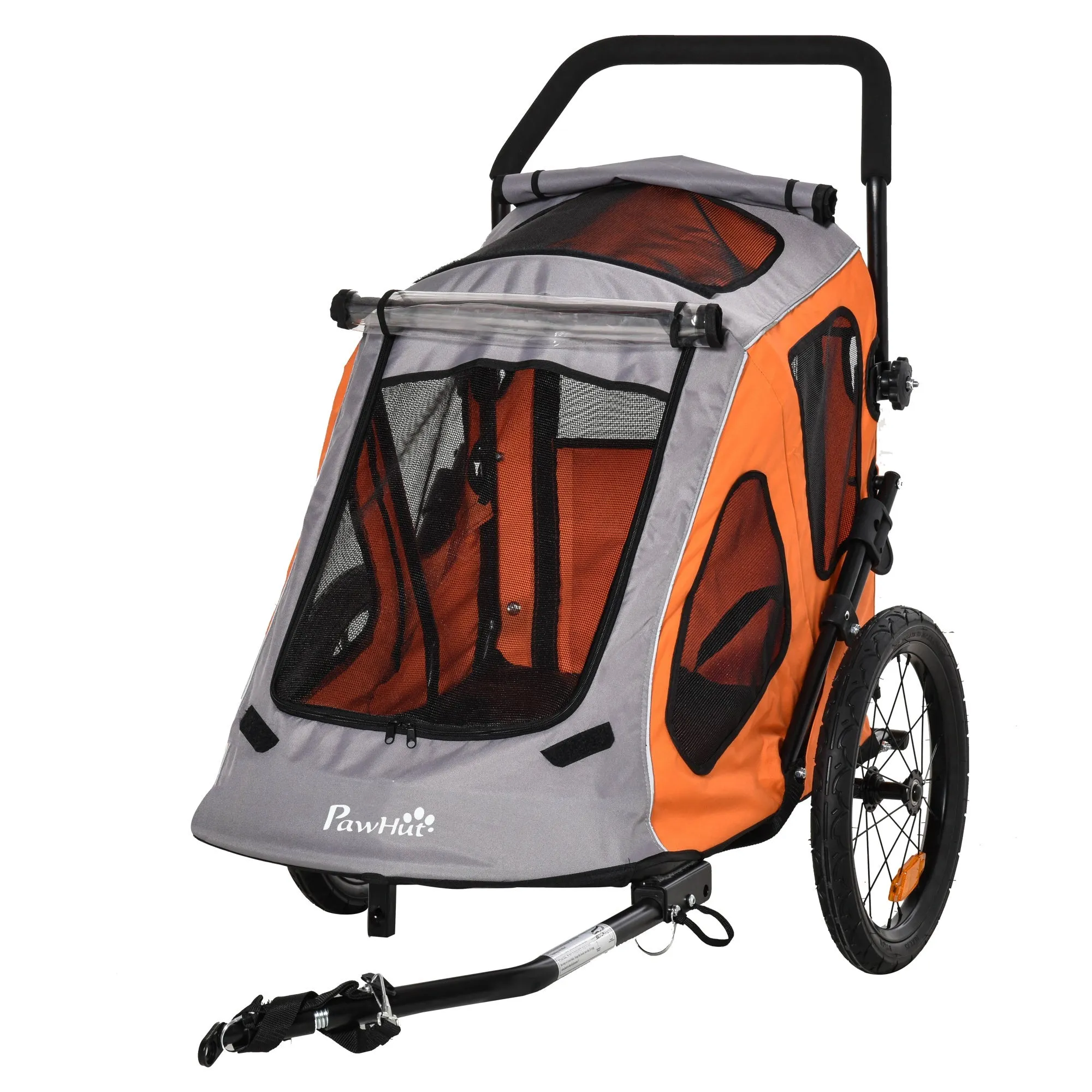 2-IN-1 Dog Bike Trailer Pet Carrier Stroller Reflector 140 x 71 x 105cm