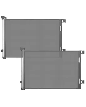 2 Pack Retractable Baby Gate,Mesh Baby Gate or Mesh Dog Gate,33" Tall,Extends up to 55" Wide,Child Safety Gate for Doorways, Stairs, Hallways, Indoor/OutdoorWhite,33"x56"