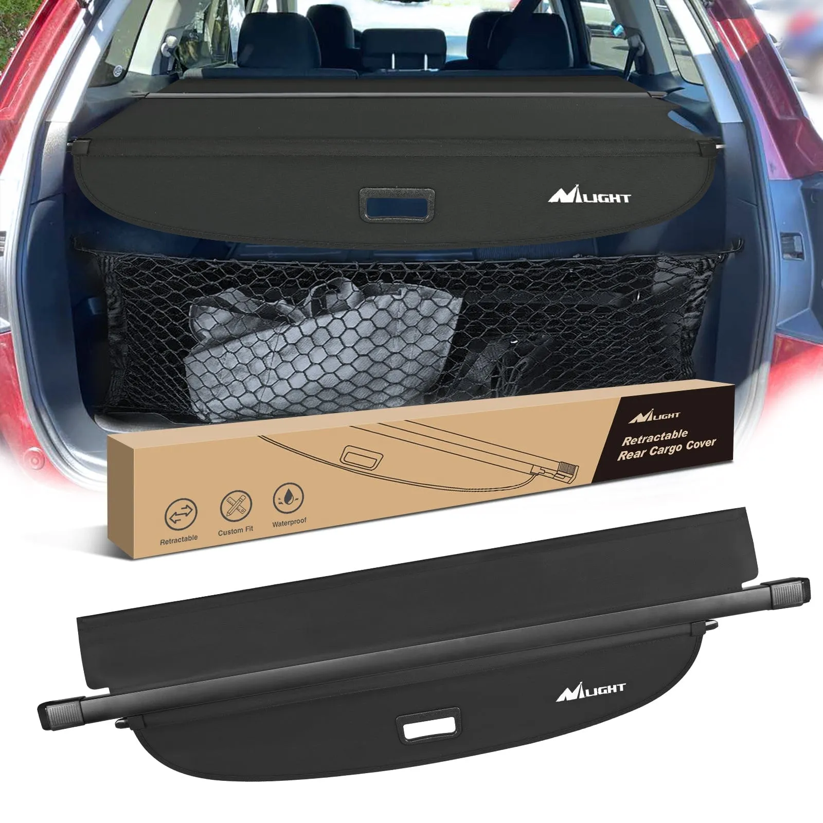 2010-2014 Subaru Outback Retractable Trunk Cargo Cover With Trunk Storage Net