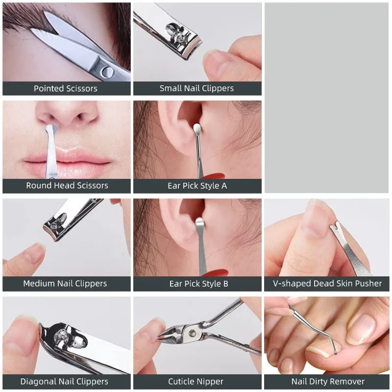 30Pcs Stainless Steel Professional Nail Care Manicure Kit