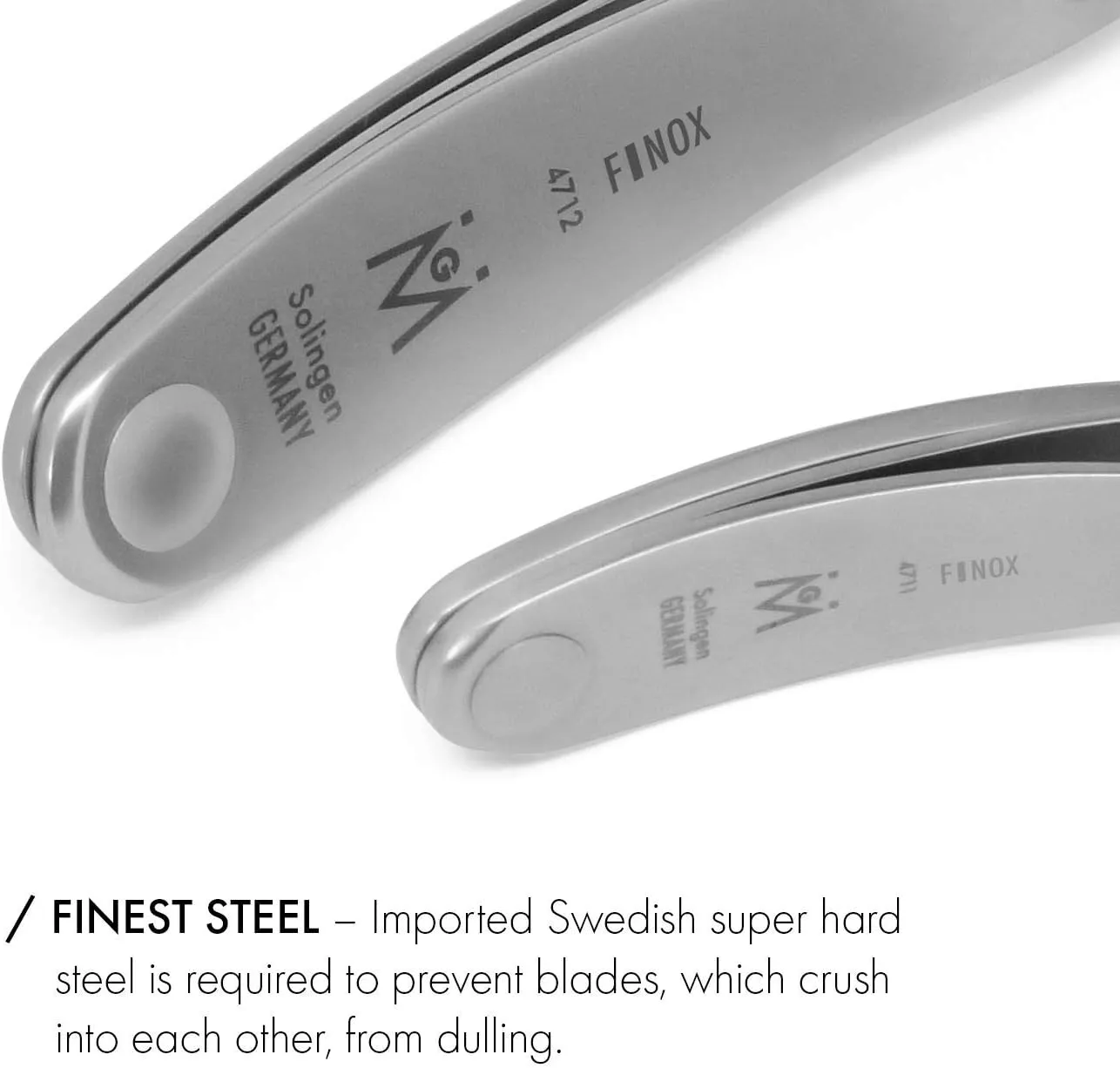 4712 - 8cm Large Nail Clippers FINOX® Surgical Stainless Steel by GERmanikure. Made in Solingen Germany