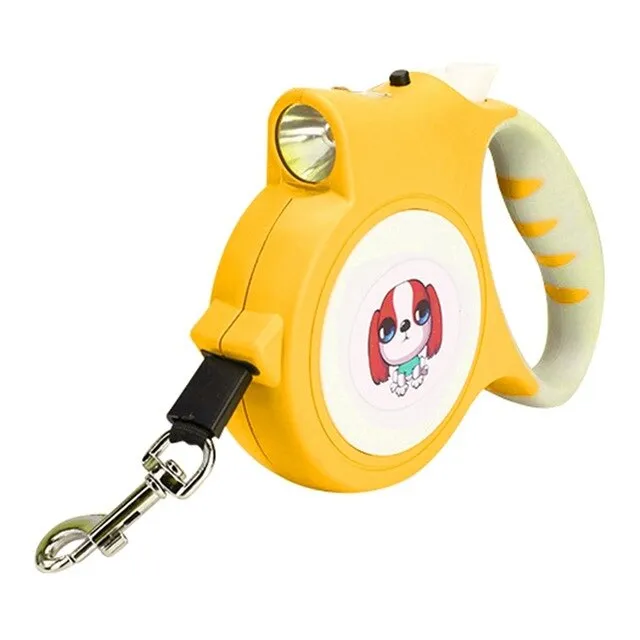 5M Retractable Dog Leash Automatic Flexible Dog Puppy Cat Traction Rope Belt Dog Leash with LED Detachable Flashlight For Dogs