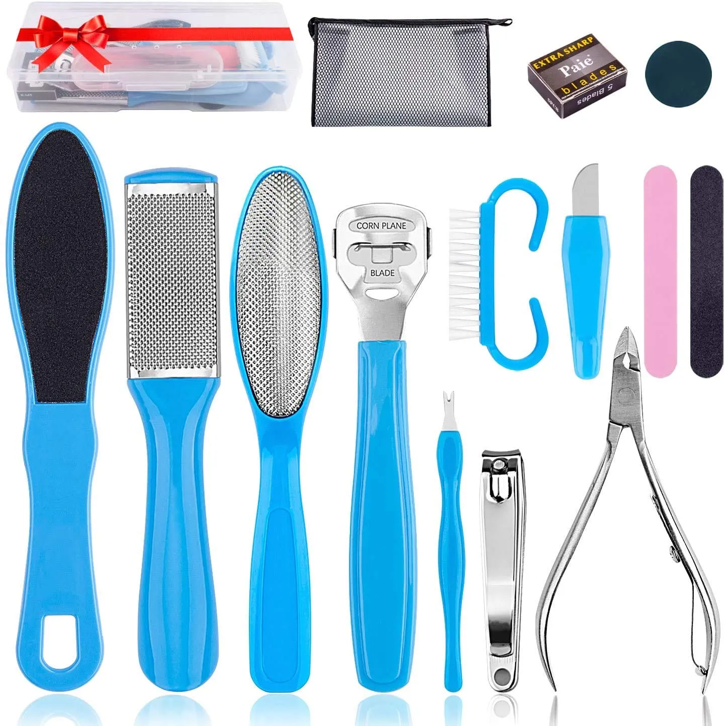 AirSMall 18PCS Foot Care Tool Kit Professional Manicure Pedicure Kit Nail Clippers for Dead Skin Remover Thick Nails Paronychia Onychomycosis Nail Fungus Pedicure