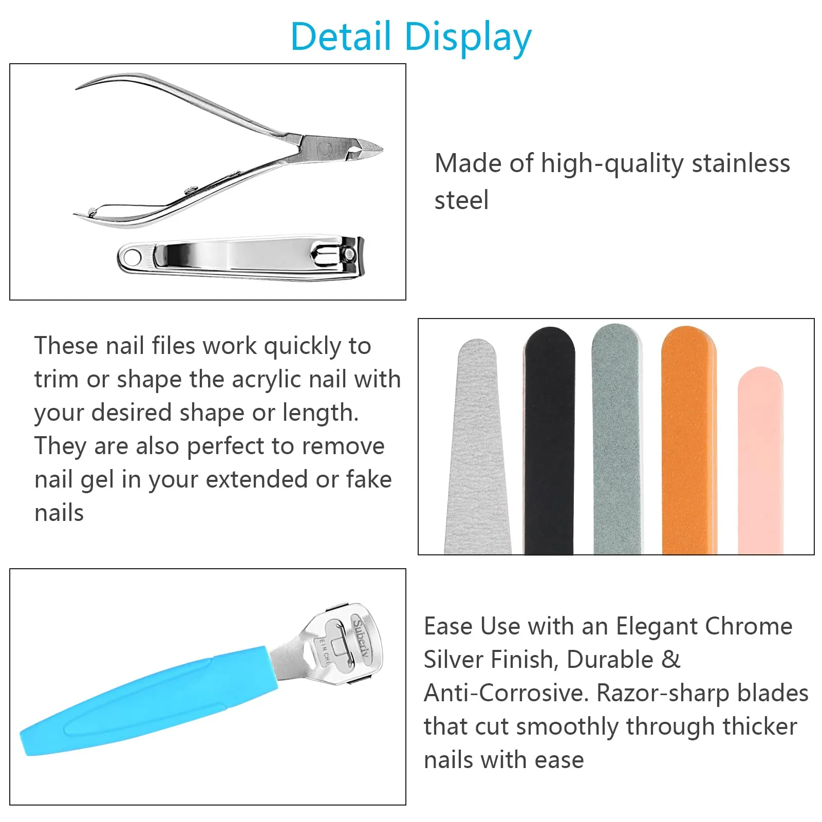 AirSMall 18PCS Foot Care Tool Kit Professional Manicure Pedicure Kit Nail Clippers for Dead Skin Remover Thick Nails Paronychia Onychomycosis Nail Fungus Pedicure