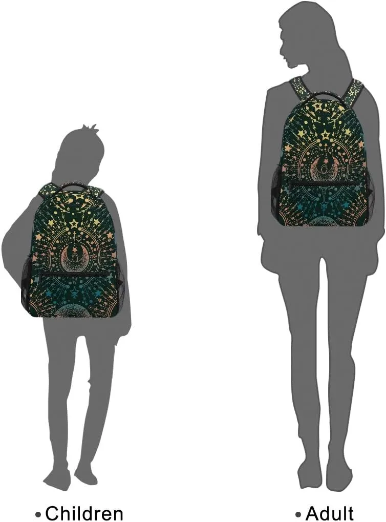 ALAZA Moon & Star Alchemy Magical Large Backpack Personalized Laptop iPad Tablet Travel School Bag with Multiple Pockets