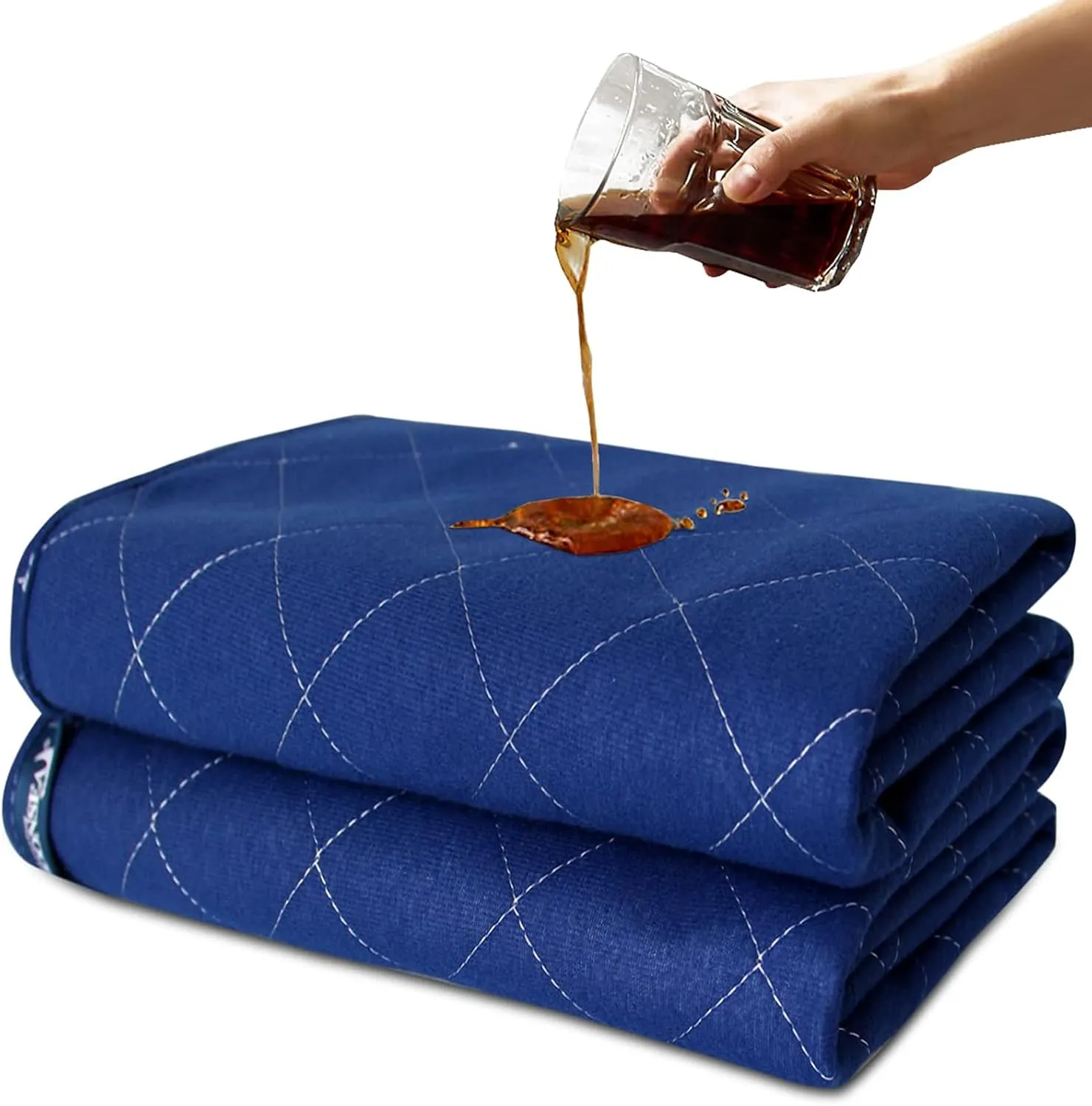 Bed Pads Washable Waterproof 2 Pack for Incontinence, Large 34 x 72 inch Absorbent Underpads, Reusable Pee Pads for Kids, Adults, Pets, Navy