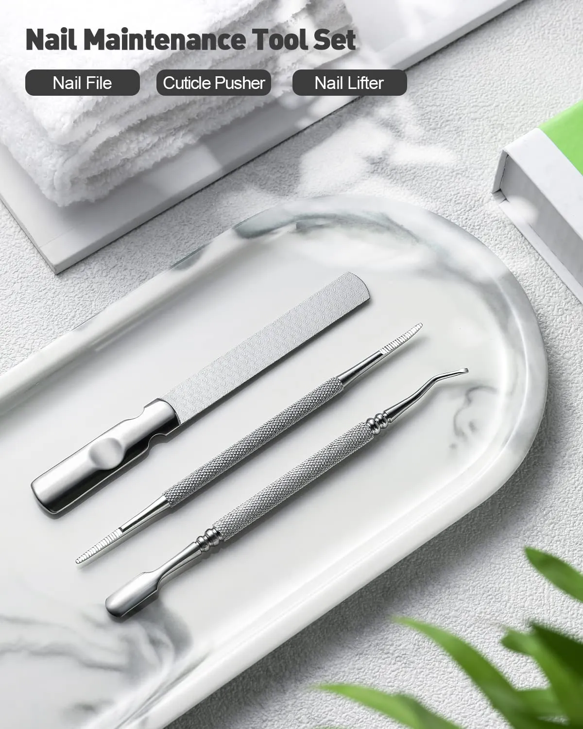 BEZOX Nail Clippers Set for Fingernails and Toenails, 5pcs Manicure Tools, Polished Stainless Steel Nail Scissors Kit for Thick & Ingrown Hard Toenails Black
