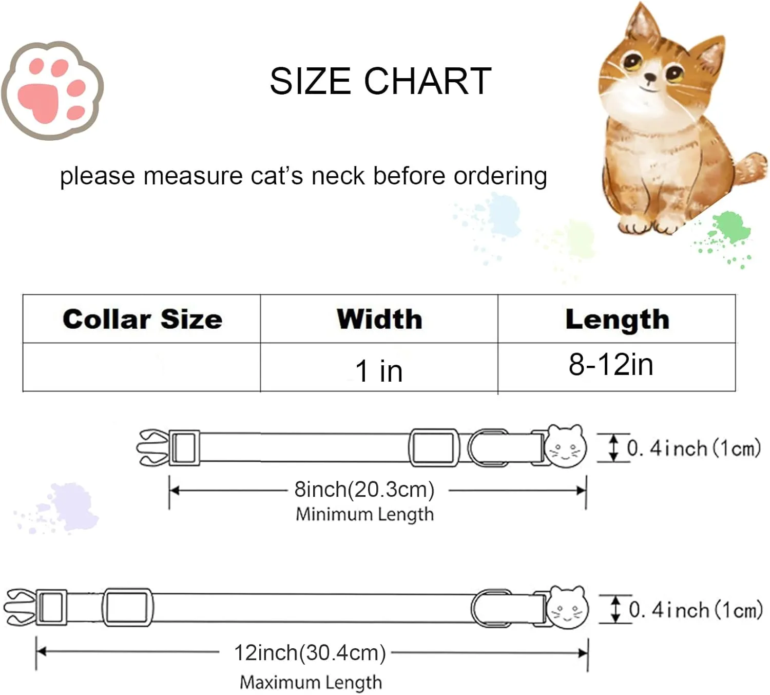 Cat Collar-2 Pack Cat Collars bee & Strawberry Cat Collar Breakaway with Kitten and Bell Pendant Safety Buckle Adjustable Cute Pet Collar for Girl Cats Gift for Cats and Small Pets