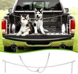 Chain Tether Dog Leash, Heavy Duty Tie Down System for Two Dogs, Metal Bed Harness Barrier Lead for Vehicles