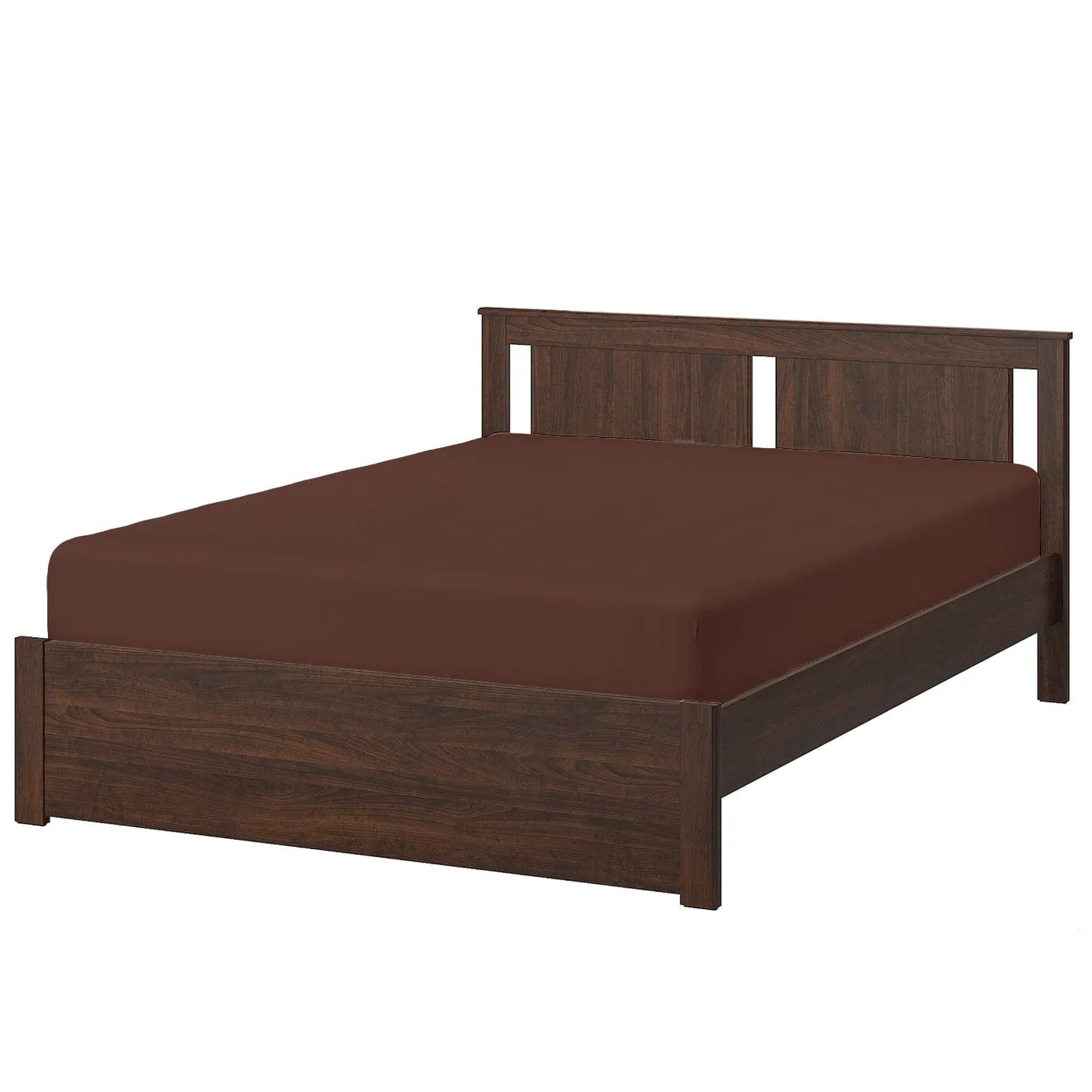 Cotton Home 1pc Fitted Sheet Super Soft Chocolate Brown
