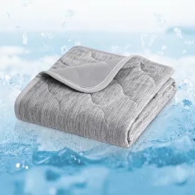 Cozy Bliss Leakproof Cooling Blanket for Medium Dogs  Q-Max>0.4, Durable & Washable Dog Cooling Mat for Hot Weather, Soft Pet Throw & Couch Protector for Dogs & Cats, 30x40 Inch, Heather Silver Grey