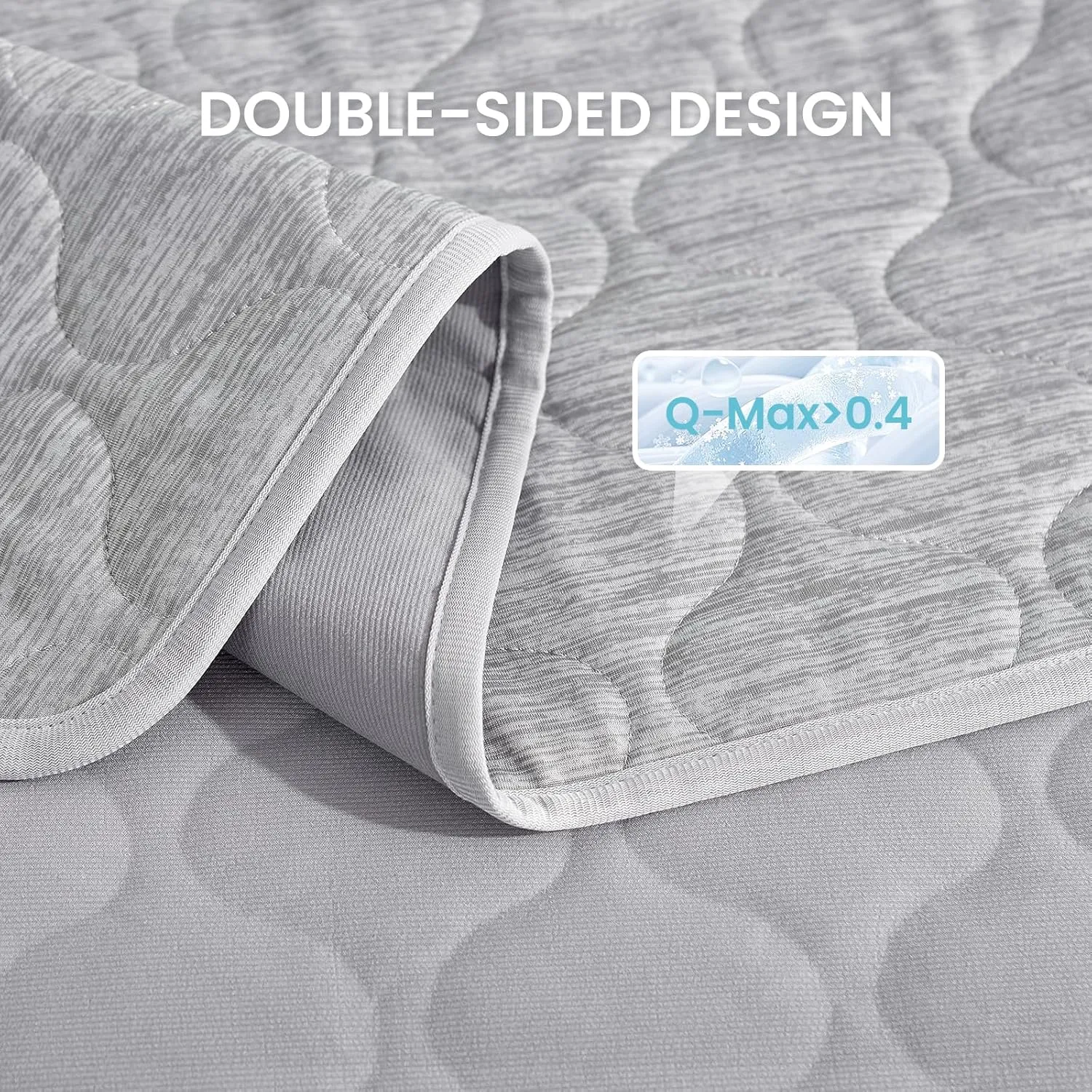 Cozy Bliss Leakproof Cooling Blanket for Medium Dogs  Q-Max>0.4, Durable & Washable Dog Cooling Mat for Hot Weather, Soft Pet Throw & Couch Protector for Dogs & Cats, 30x40 Inch, Heather Silver Grey