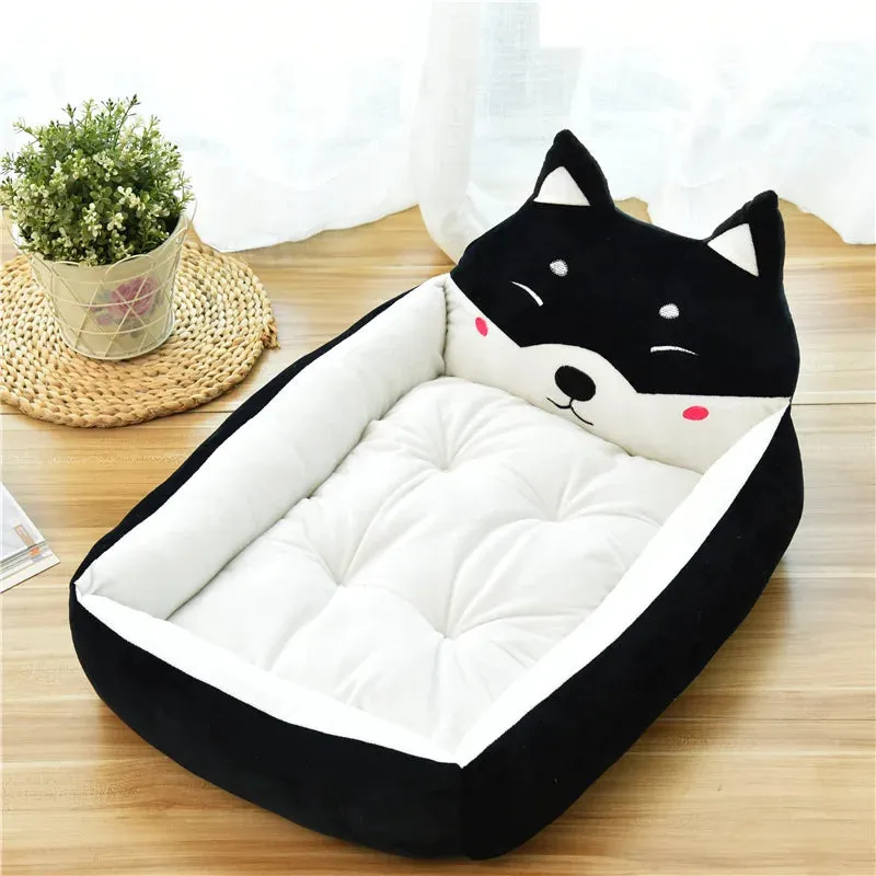 Cozy Cartoon Pet Bed for Small Pets
