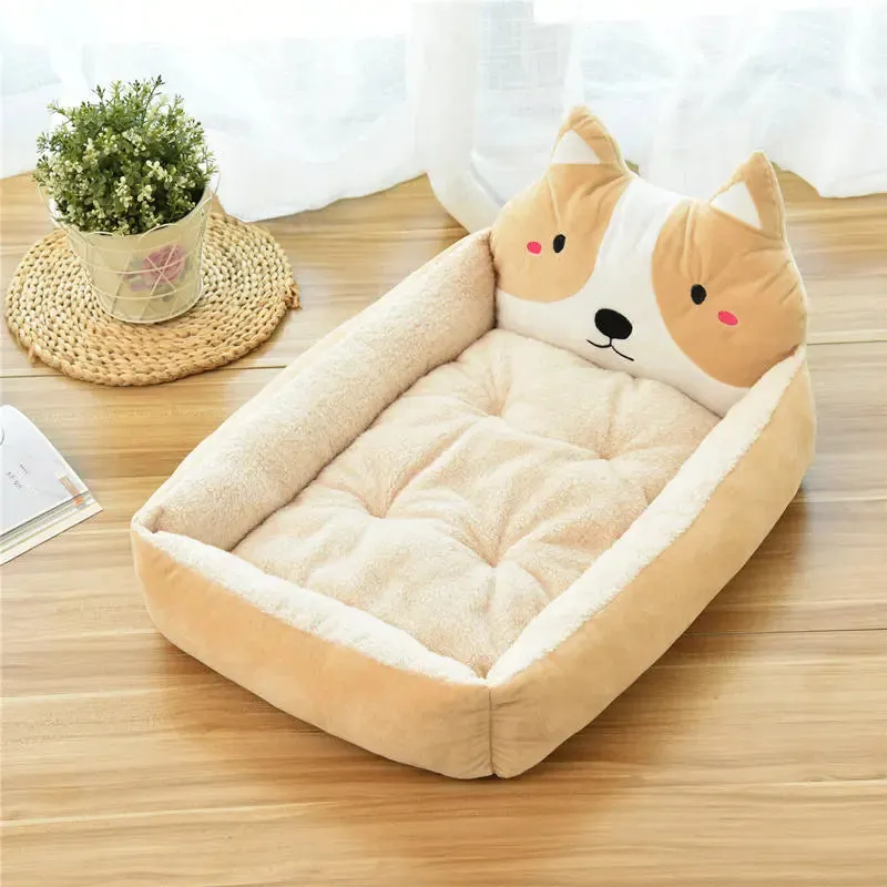 Cozy Cartoon Pet Bed for Small Pets
