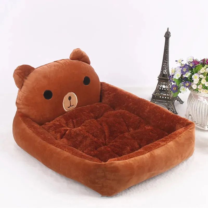 Cozy Cartoon Pet Bed for Small Pets