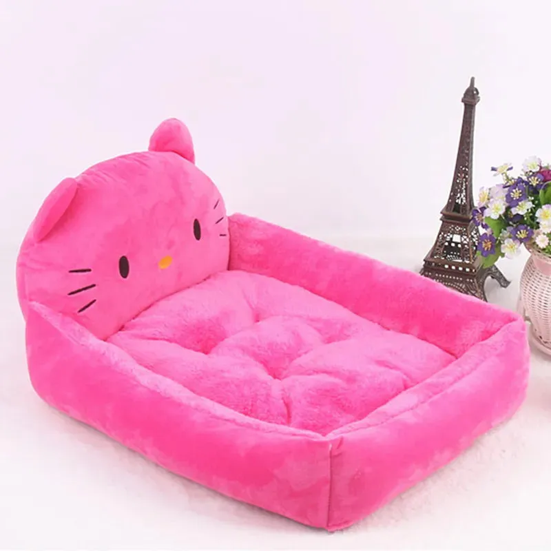 Cozy Cartoon Pet Bed for Small Pets