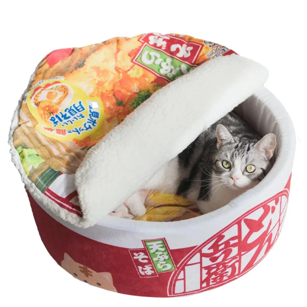 Cozy Ramen Bowl Cat & Dog Bed - A Warm, Adorable Hideaway