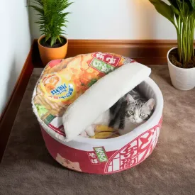 Cozy Ramen Bowl Cat & Dog Bed - A Warm, Adorable Hideaway