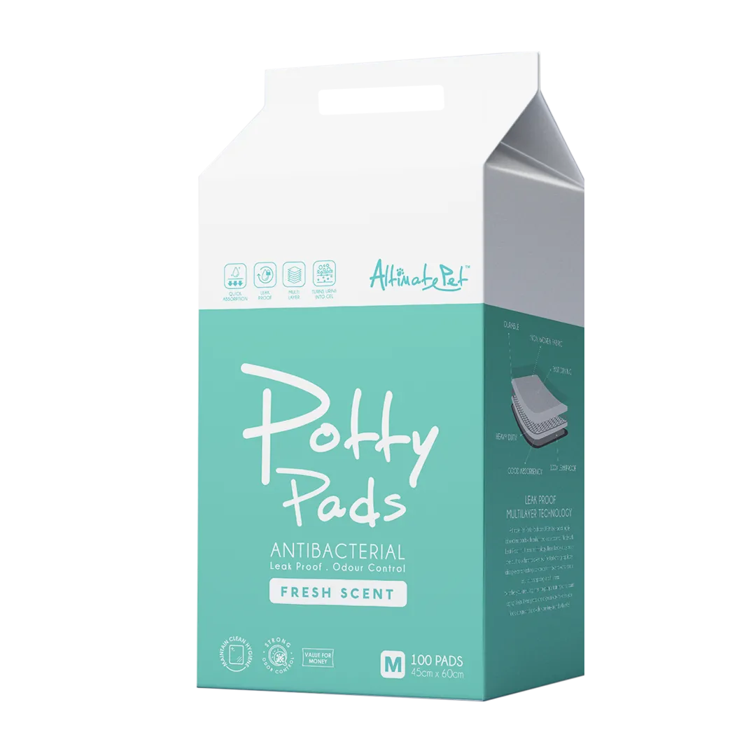 [CTN OF 4] Altimate Pet Antibacterial Fresh Scent Potty Pee Pads - M (100pcs) | 45cm x 60cm