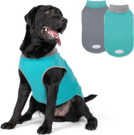 cyeollo 2 Pack Dog Sweater Fleece Vest Pullover Pet Sweatshirt Reflective Lightweight Dog Clothes for Large Dogs Boy Girl Pet Apparel Teal & Grey, XXXL
