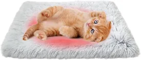 Deblue Self-Warming Cat Mat, Super Soft Plush Dog Crate Pad for Travel or Home, Washable Anti-Slip Kennel Mat for Small Dogs and Cats - Grey