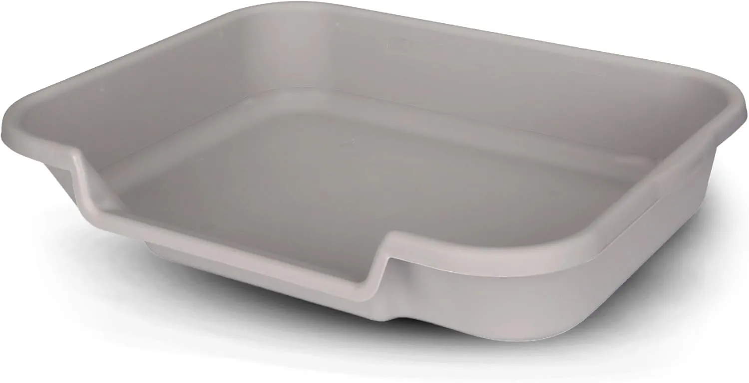 Dog Litter Box, Large Size, Misty Gray, Durable & Pet Safe, Indoor Open Top Entry Litter Pan, Comfortable for Puppy, Great for Dogs up to 20 lbs