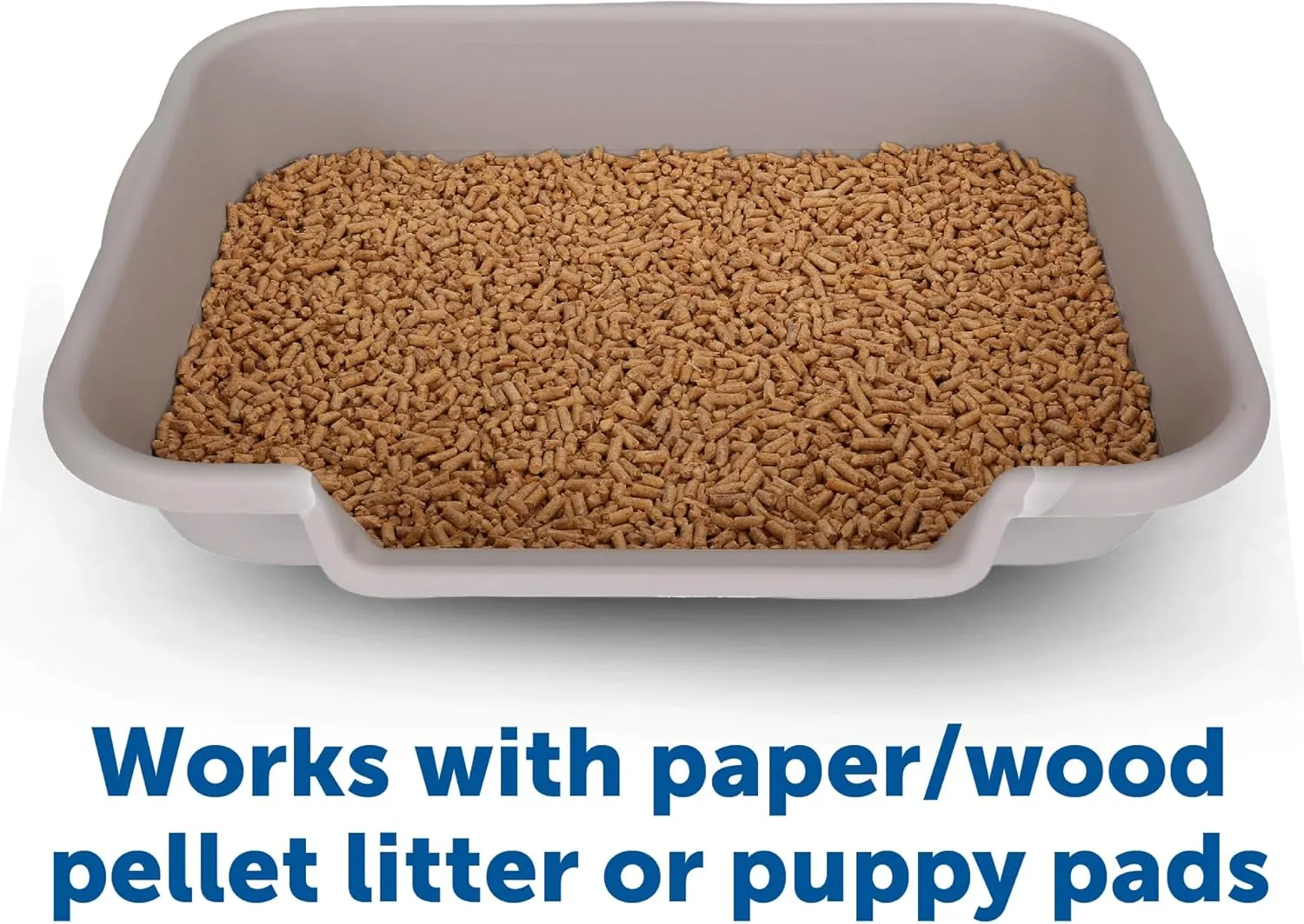 Dog Litter Box, Large Size, Misty Gray, Durable & Pet Safe, Indoor Open Top Entry Litter Pan, Comfortable for Puppy, Great for Dogs up to 20 lbs