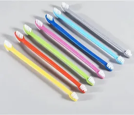 Dog Toothbrush Set, 14-Pack, Long Handle Dual Head, Soft Bristles, Multi-Color
