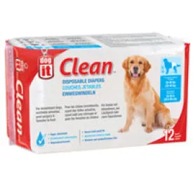 Dogit Diapers - XL - 55-90 lbs and waist 20-26 in - 12 pack