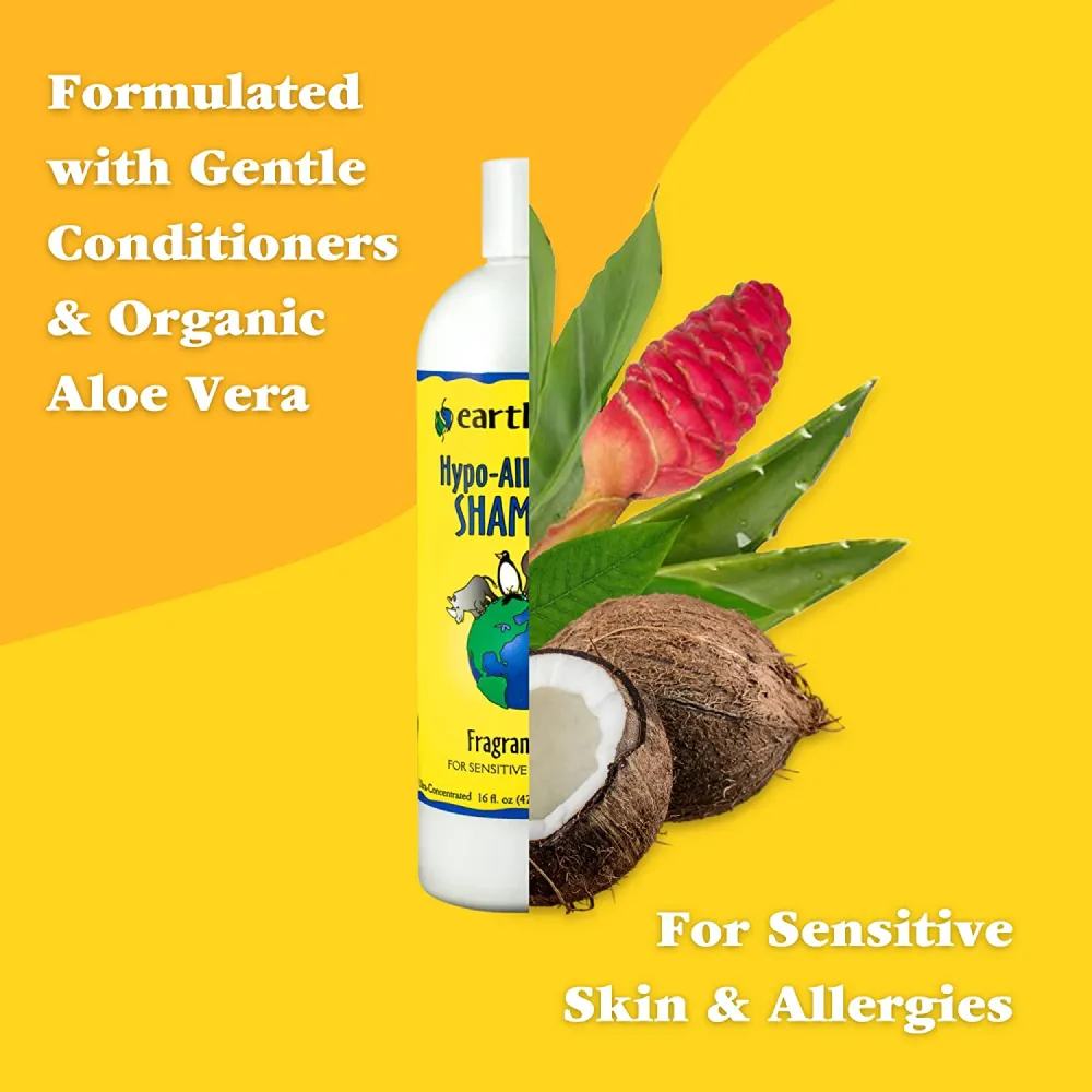 EarthBath Hypo Allergenic Fragrance Free Shampoo for Dogs and Cats