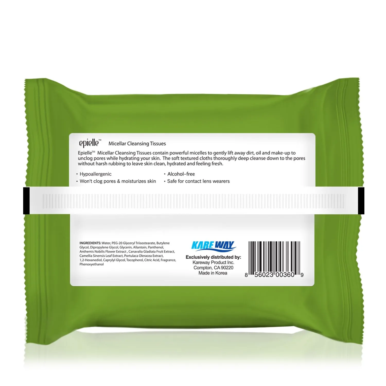 Epielle Micellar Makeup Cleansing Wipes | Gentle, Hypoallergenic, Alcohol-Free | Suitable for All Skin Types | 30 Towelettes (4-Pack) | Korean Beauty Skincare