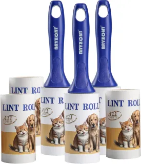 Extra Sticky Lint Rollers 666 Sheets Value Set Lint Roller Portable Pet Lint Removers with 3 Upgraded Handles 6 Rollers for Clothes Furniture Carpet Dog Cat Hair Removal