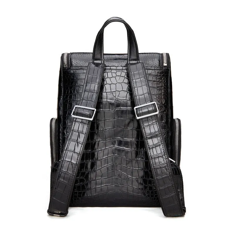 Fashion Luxury Travel Business Genuine Leather Backpack for Men Women