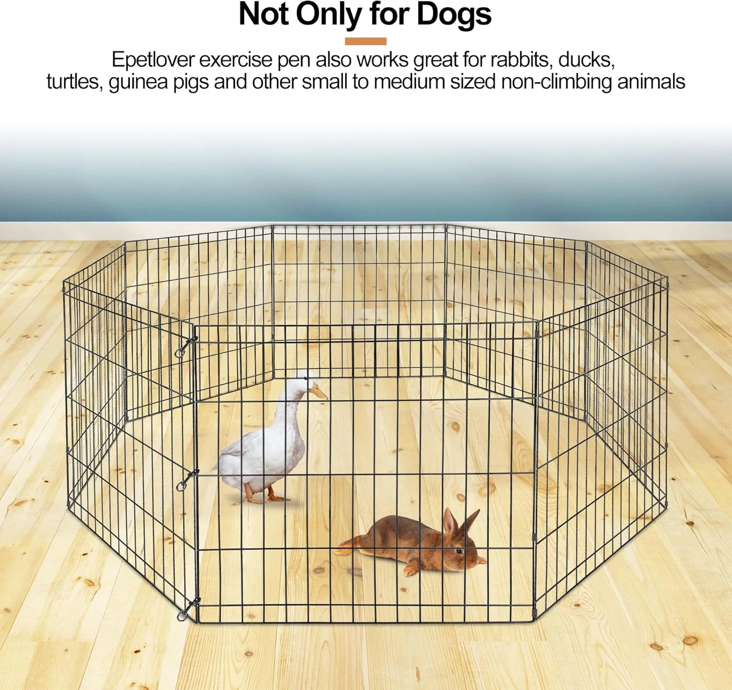 Foldable 24/30/36/42/48 Inch Metal Exercise Dog Play Pen Indoor Outdoor Playpen for Small Animals 8 Panel Pet Fence for Home Yard Camping