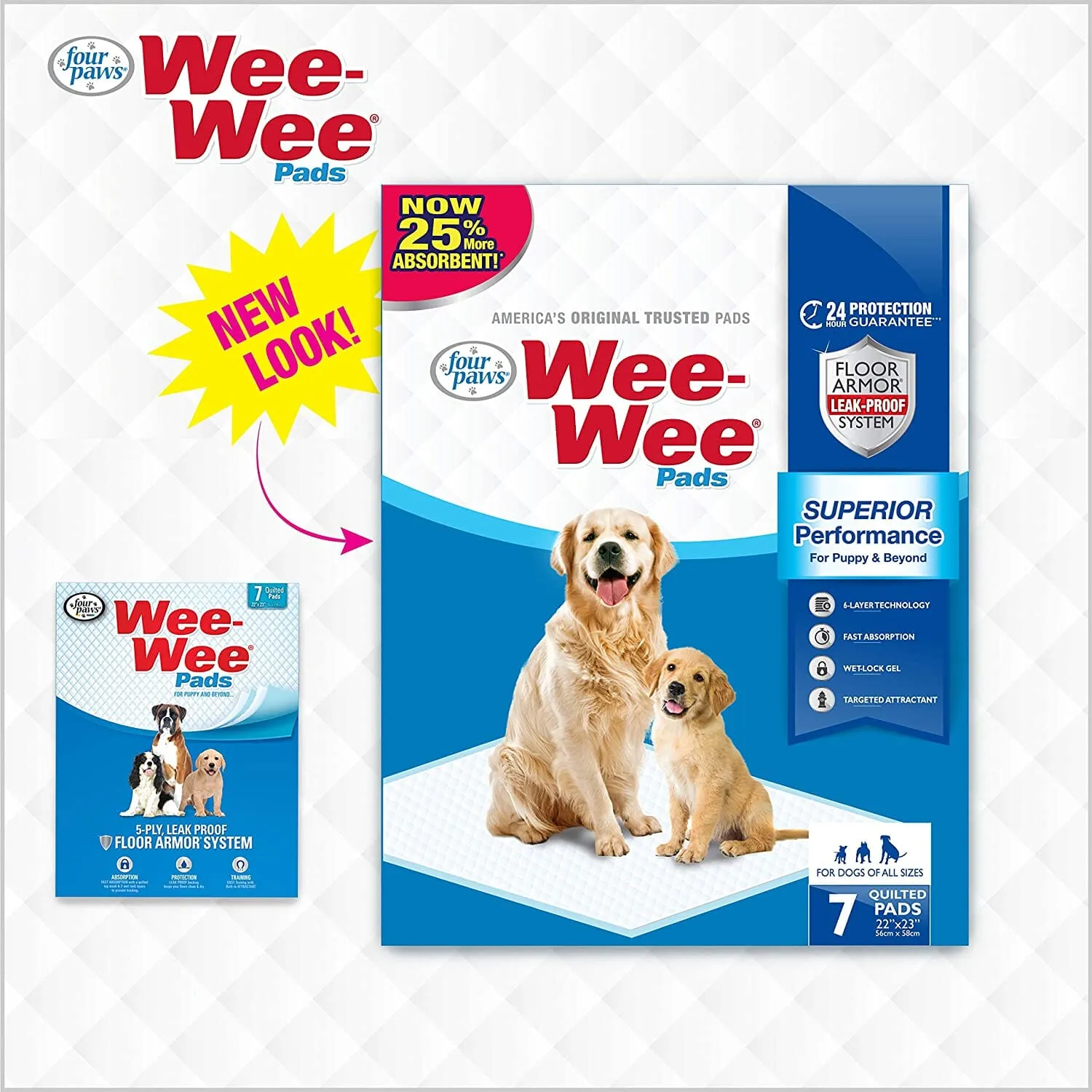 Four Paws Wee-Wee Pads Dog Training Pads - 22 X 23 In - 7 Pack