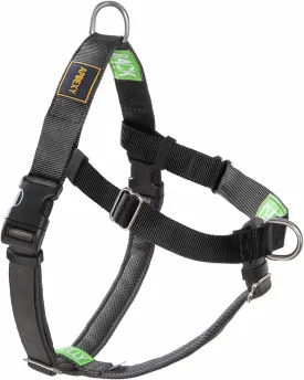 Freedom No Pull Dog Harness for Medium Dogs, Easy Walker, Anti Pulling with Two Stainless D-Rings, Comfortable, Sewn-in Instructions Tags for Easy Use (Black, M)