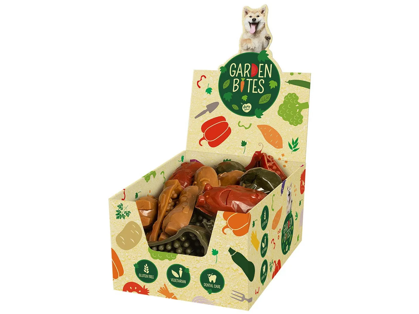 Garden Bites Veggie Friends Large Pouch 11Cm - 3Pcs Mixed Colors
