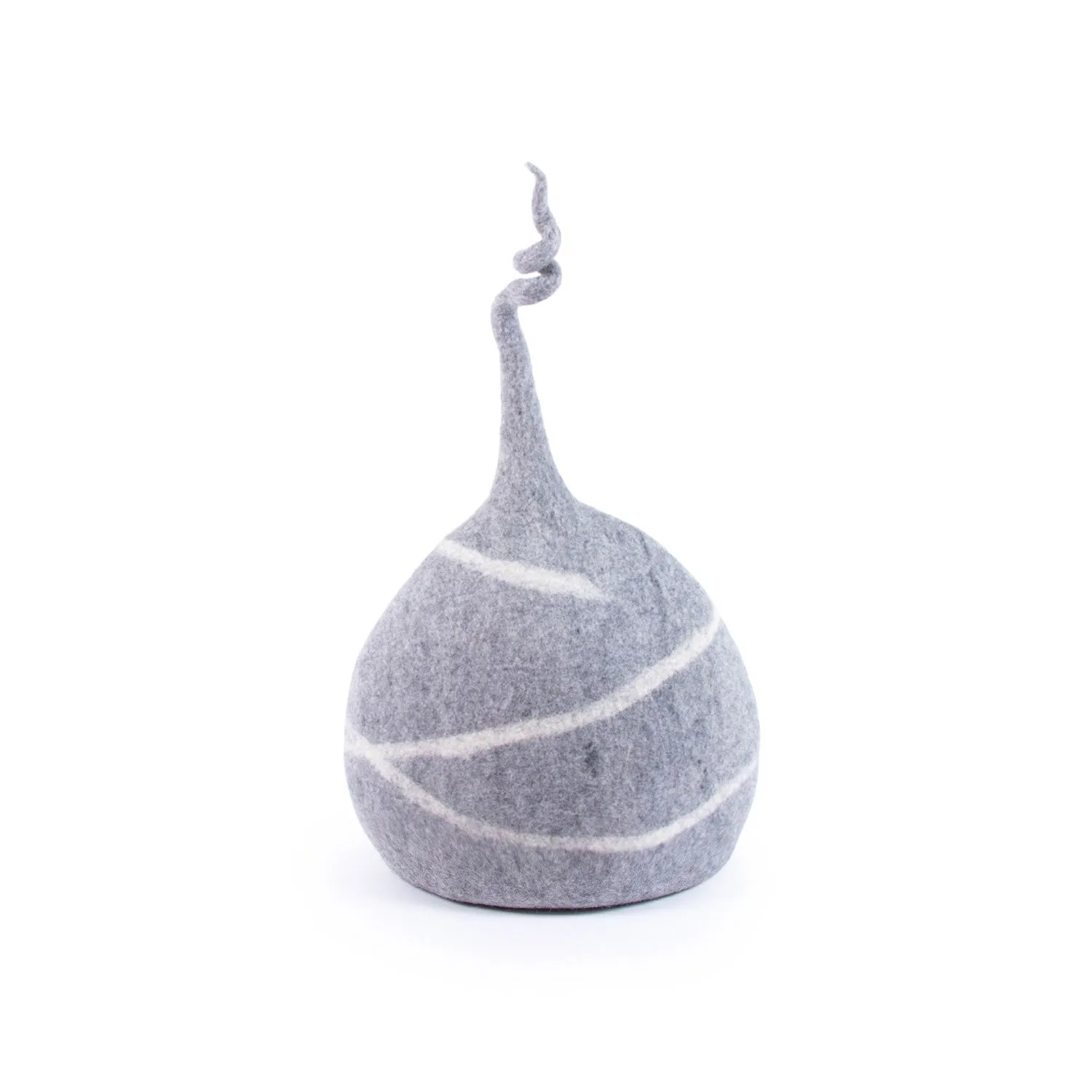 Grey natural tendril felt cat cave