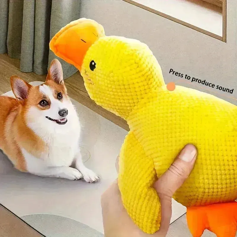 Interactive Duck Squeaky Plush Toy