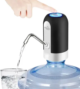 JOYHILL 5 Gallon Water Bottle Dispenser, USB Charging Water Bottle Pump, Portable Water Dispenser Pump for CampingBlack