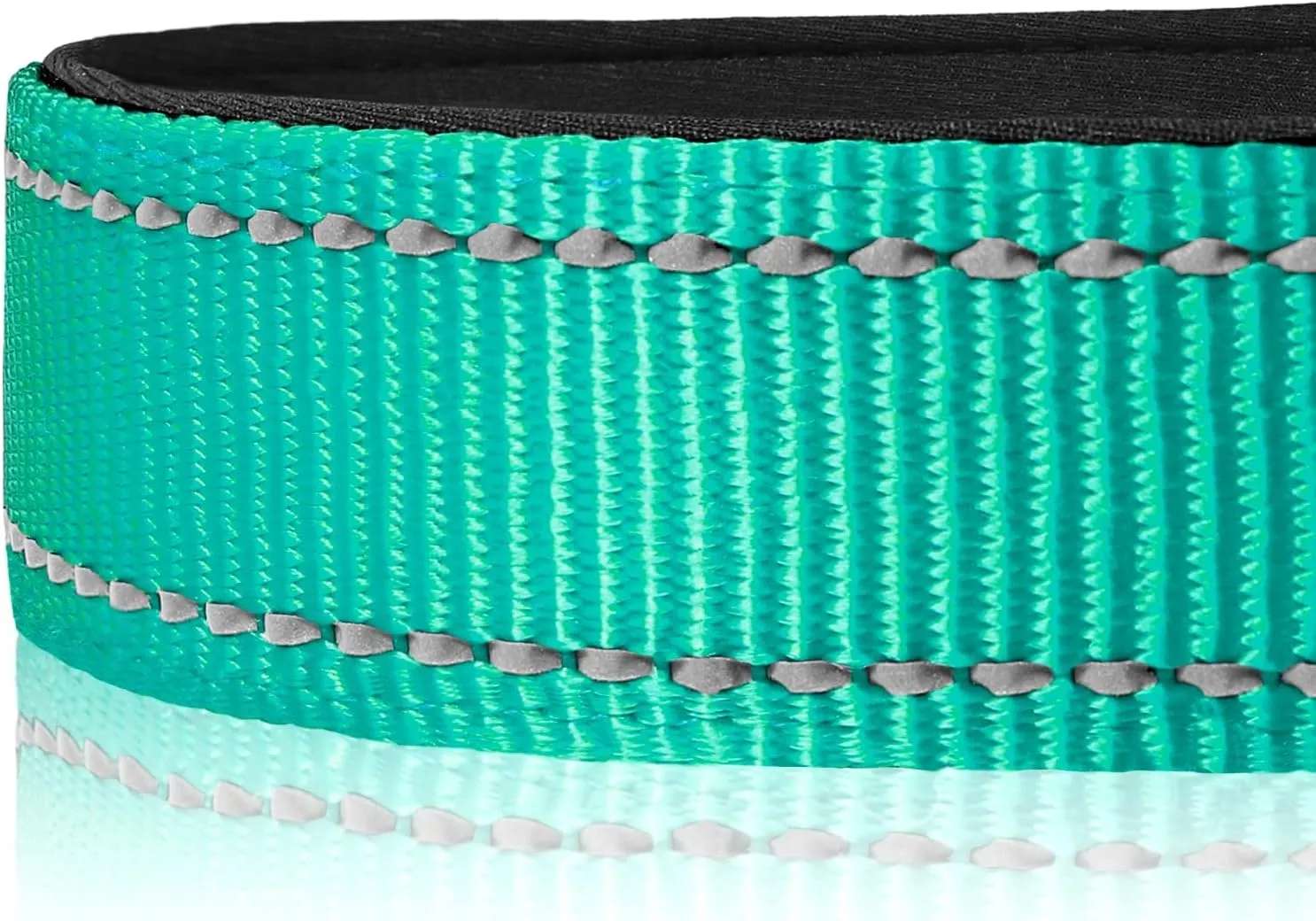 Joytale Reflective Dog Collar,Soft Neoprene Padded Breathable Nylon Pet Collar Adjustable for Puppy and Small Dogs,Teal,XS