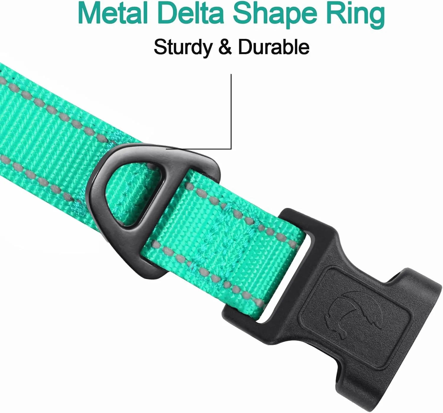 Joytale Reflective Dog Collar,Soft Neoprene Padded Breathable Nylon Pet Collar Adjustable for Puppy and Small Dogs,Teal,XS