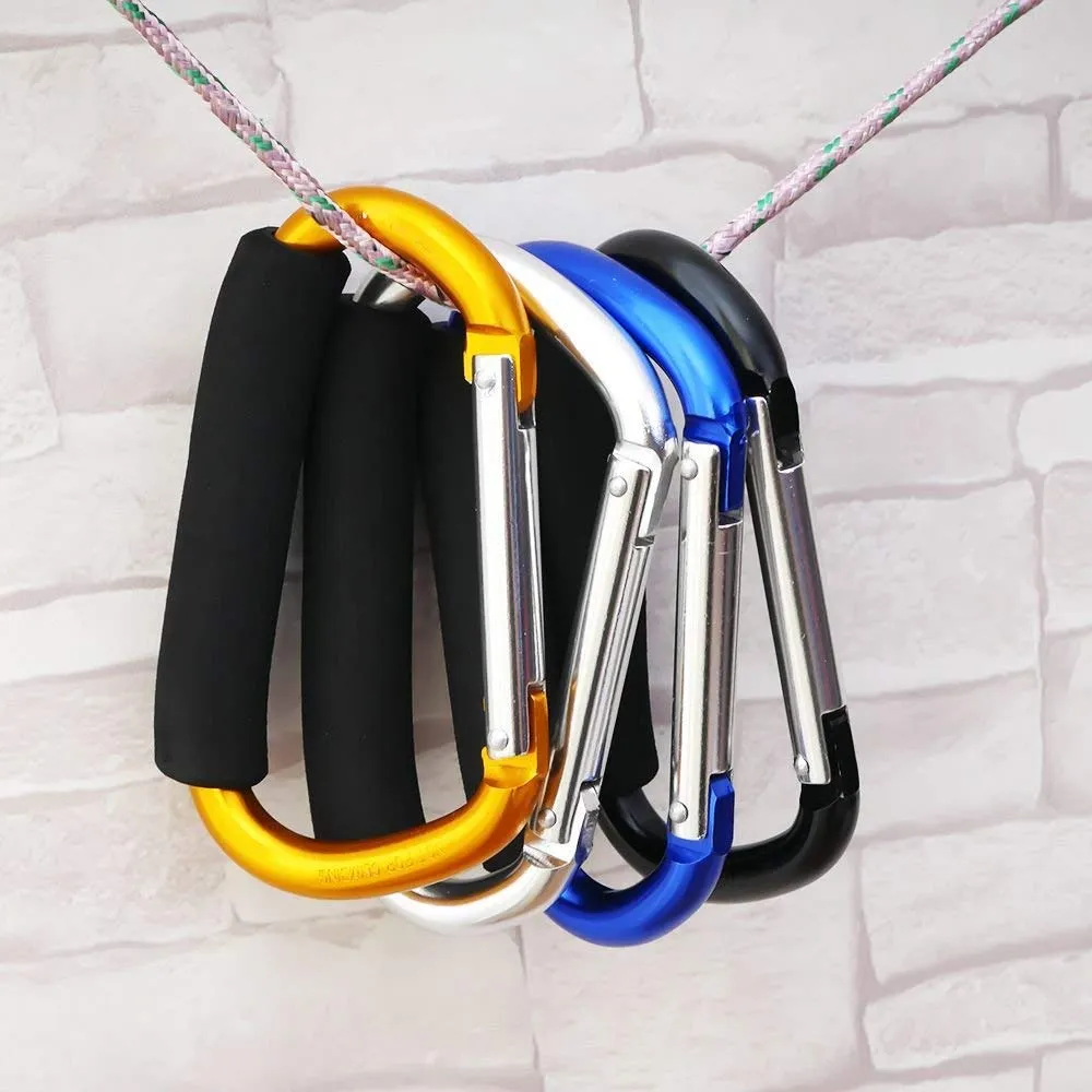 Large Stroller Hooks for Mommy, 2 pcs Carabiner Stroller Hook Organizer for Hanging Purses, Diaper Bag, Shopping Bags. Clip Fits Single/Twin Travel Systems, Car Seats (Blue Green)
