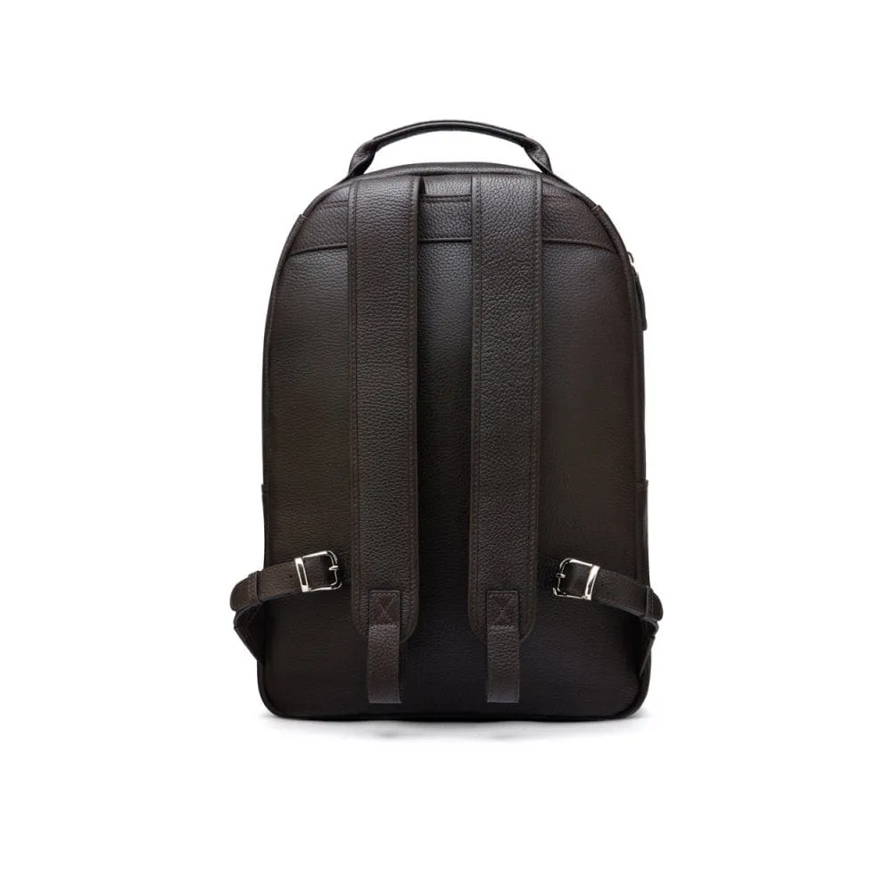 Leather 15" Laptop Backpack, Cambridge - Brown Pebble Grain