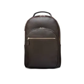 Leather 15" Laptop Backpack, Cambridge - Brown Pebble Grain