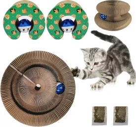 Magic Organ Cat Scratching Board, 2 Pack Cat Accordion Scratching Post with Bell for Kitten Cats Interactive Kitten Fun Intelligence Physical Exercise Educational