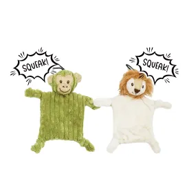Mini Flying Hemp Monkey and Lion Dog Toys: Fun Squeaker & Crinkle Material, Engages Pets for Chewing, Playing & Fetching, Non-Toxic, Variety of Textures, CE Certified, for Pets