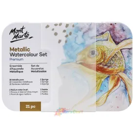 Mont Marte Metallic Watercolour Set in Tin 21pc