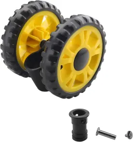 MroMax 1Pc 4.13 Inch Stroller Wheel Set, 105mm x 21mm Swivel Wheel, for 19mm Circular Pipes, Plastic Swivel Wheel Replacement for Stroller and Pet Stroller Black&Yellow
